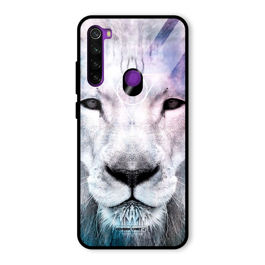 White Lion Glass Back Case for Redmi Note 8