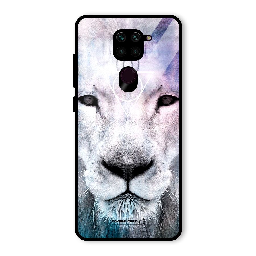 White Lion Glass Back Case for Redmi Note 9