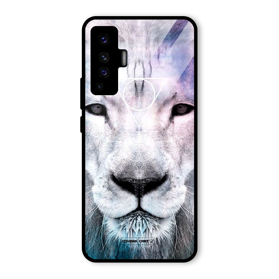 White Lion Glass Back Case for Vivo X50