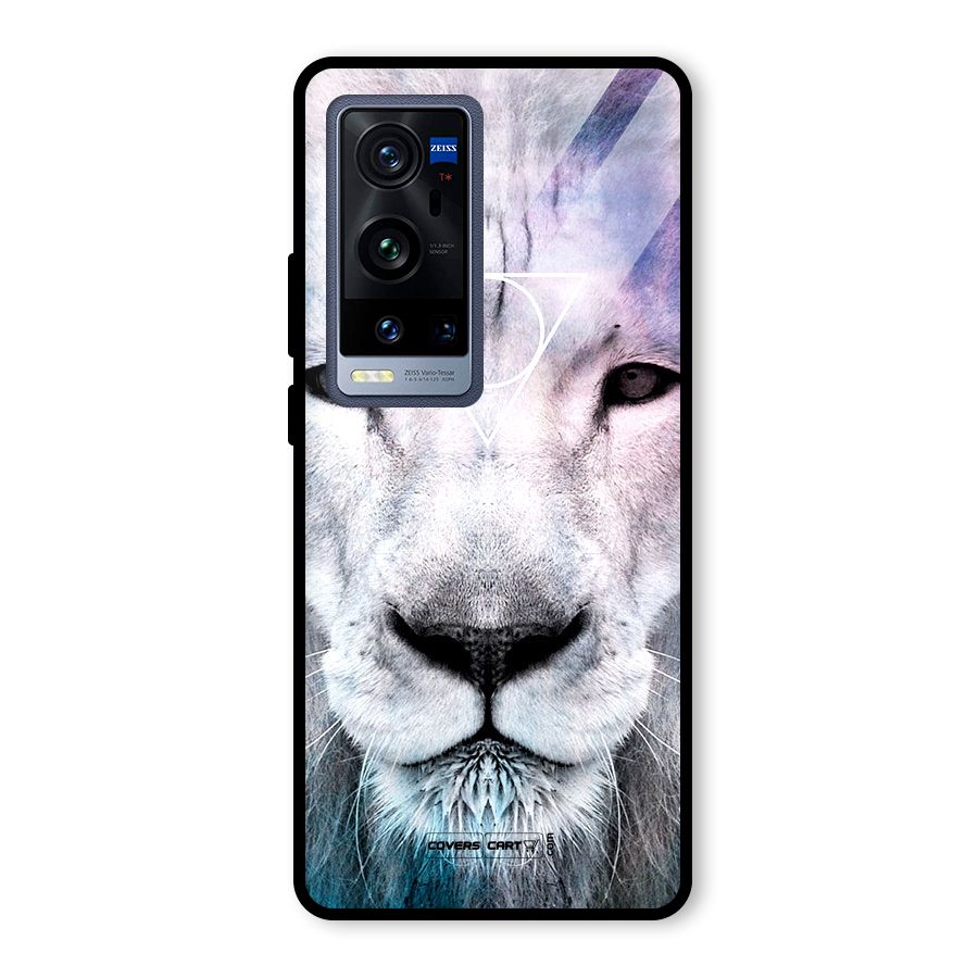 White Lion Glass Back Case for Vivo X60 Pro Plus