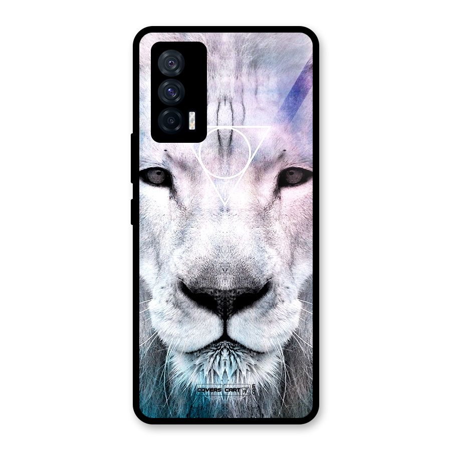 White Lion Glass Back Case for Vivo iQOO 7 5G