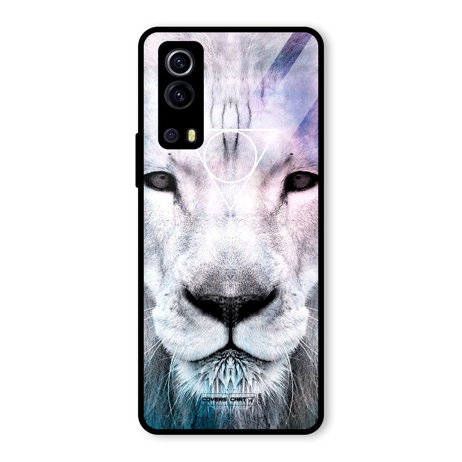 White Lion Glass Back Case for Vivo iQOO Z3