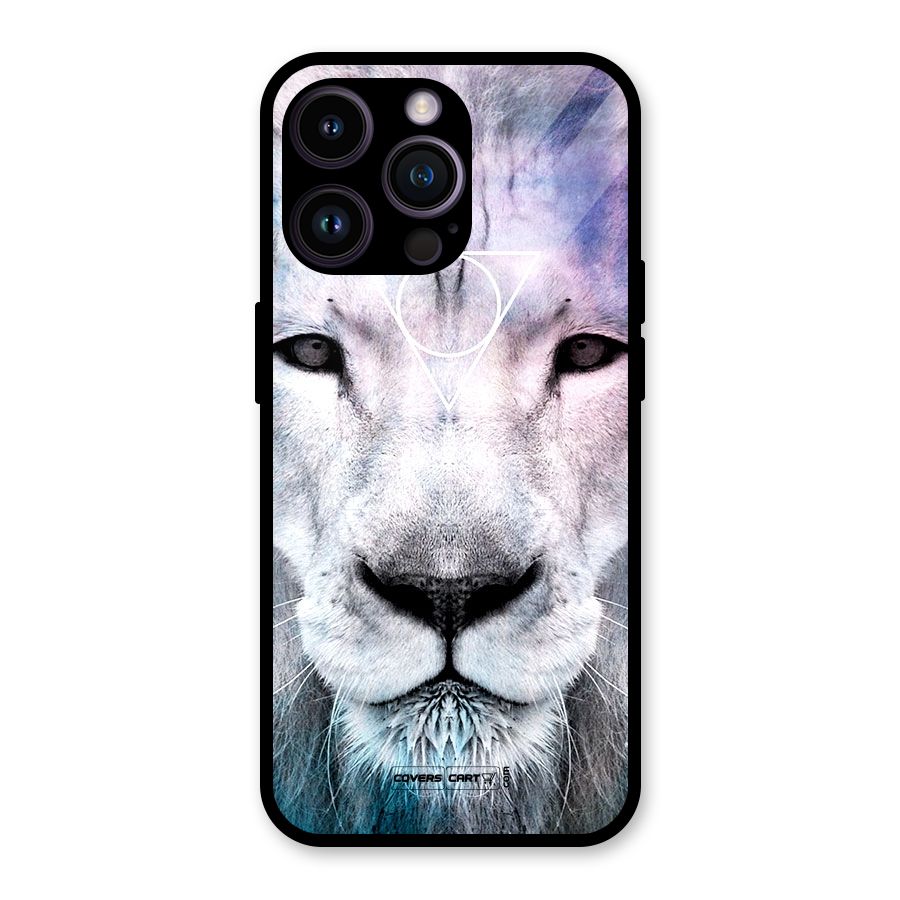 White Lion Glass Back Case for iPhone 14 Pro Max