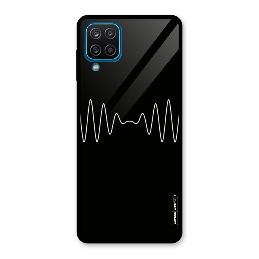 White Minimal Thread Glass Back Case for Galaxy A12