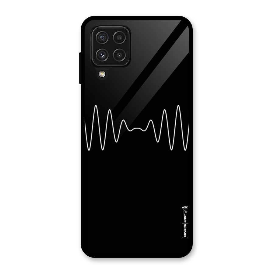 White Minimal Thread Glass Back Case for Galaxy A22 4G