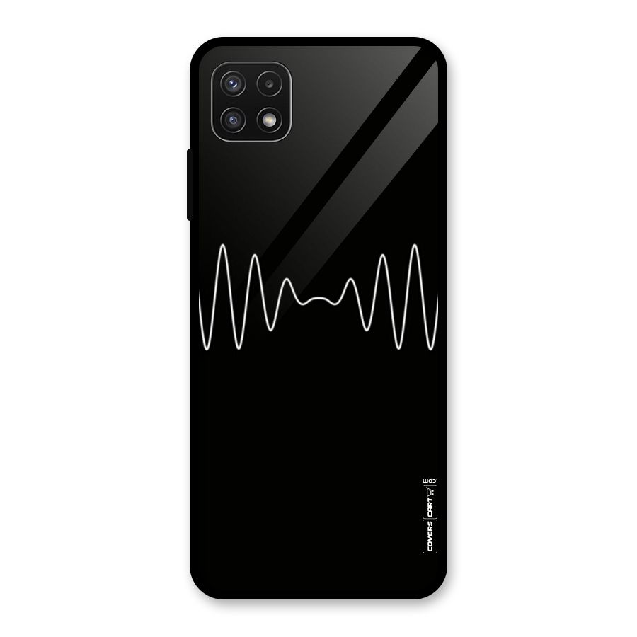 White Minimal Thread Glass Back Case for Galaxy A22 5G