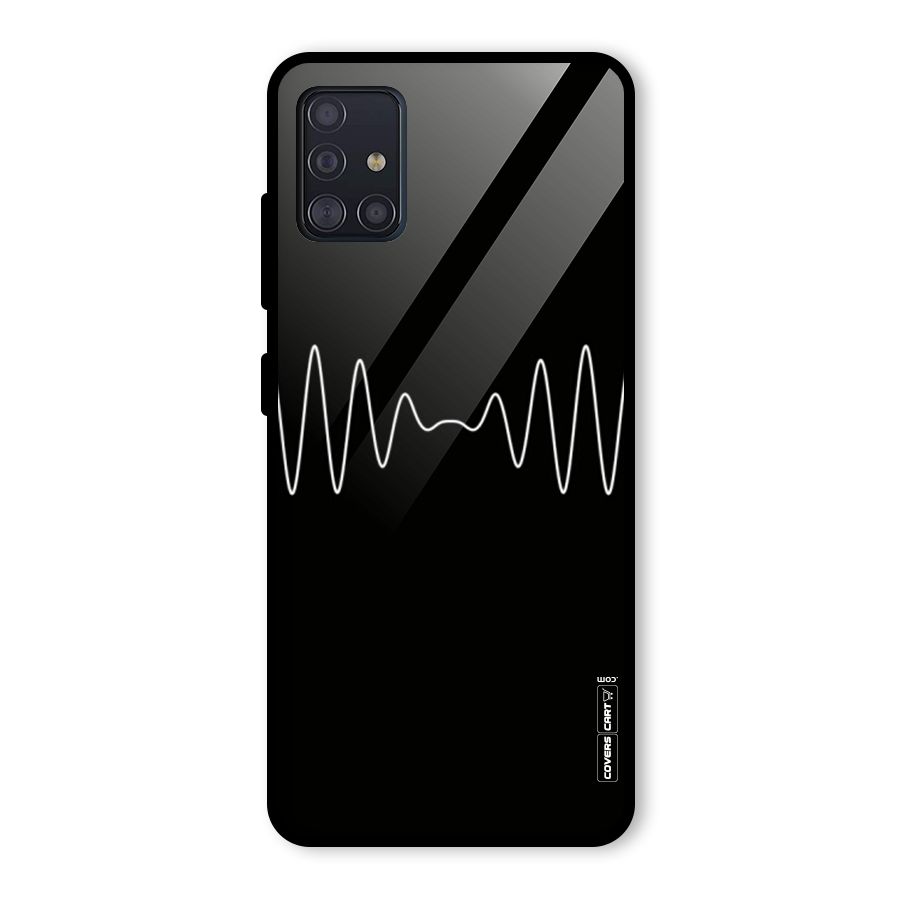 White Minimal Thread Glass Back Case for Galaxy A51