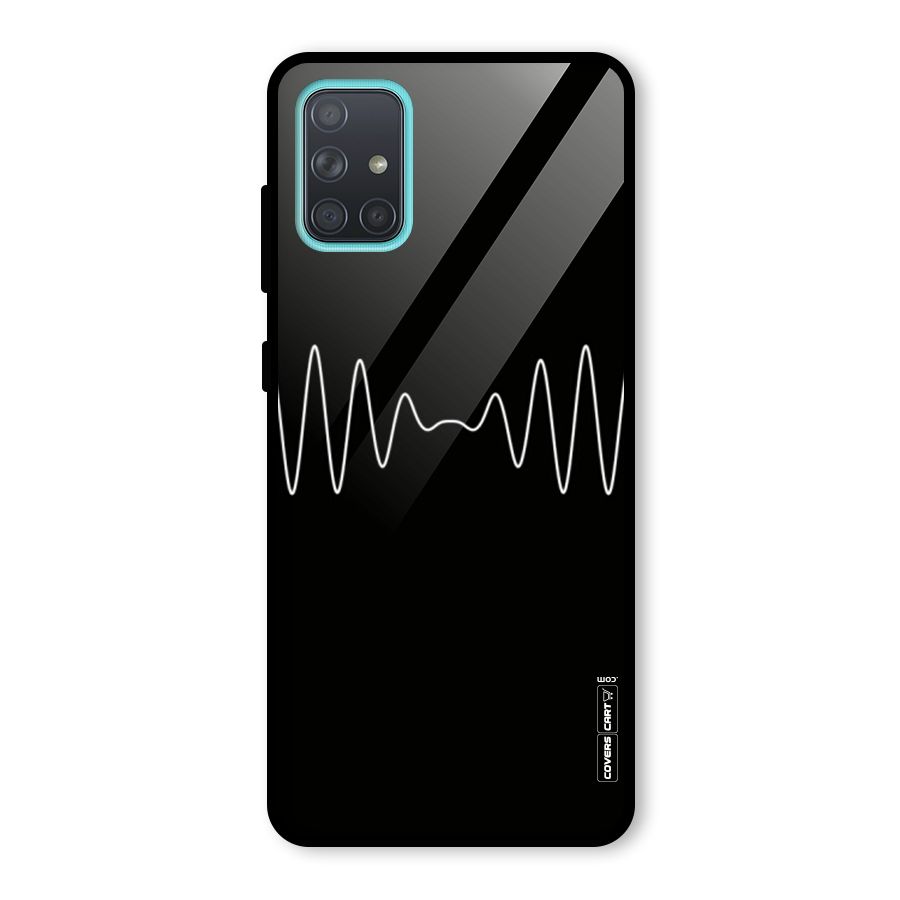 White Minimal Thread Glass Back Case for Galaxy A71