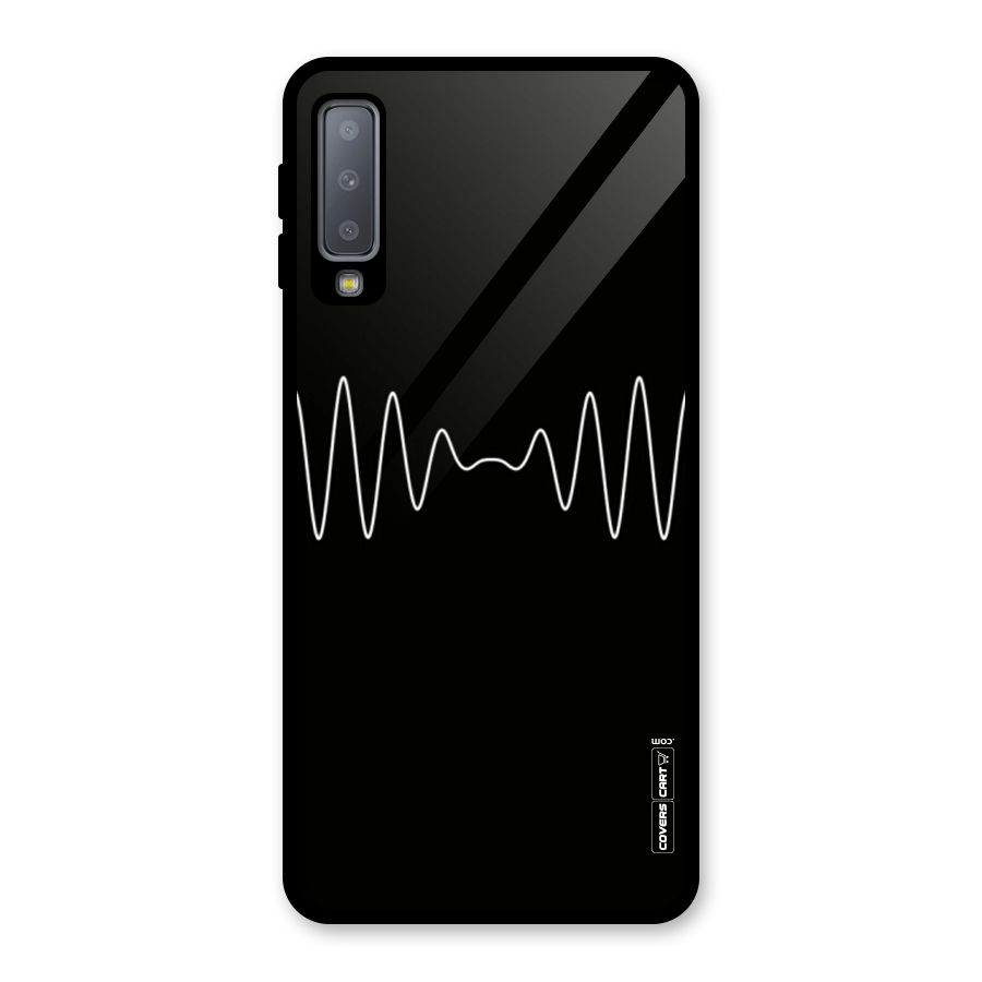 White Minimal Thread Glass Back Case for Galaxy A7 (2018)