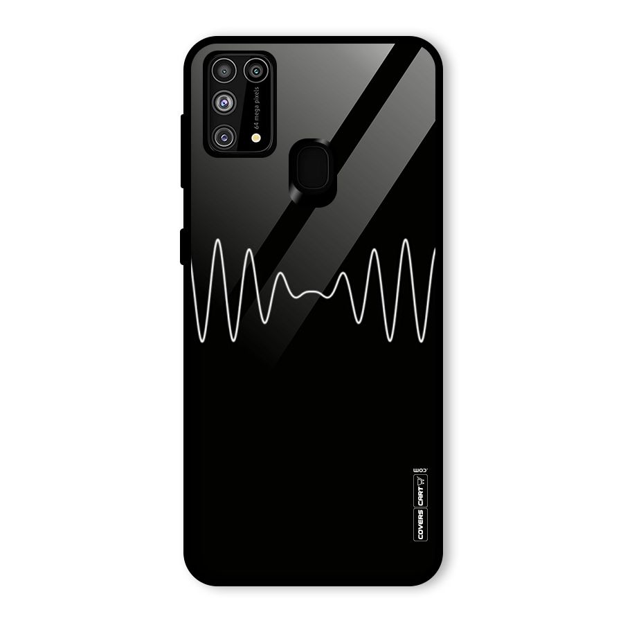 White Minimal Thread Glass Back Case for Galaxy F41