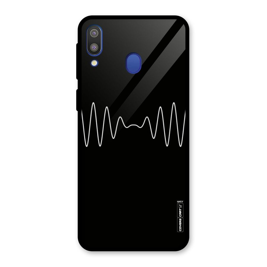 White Minimal Thread Glass Back Case for Galaxy M20