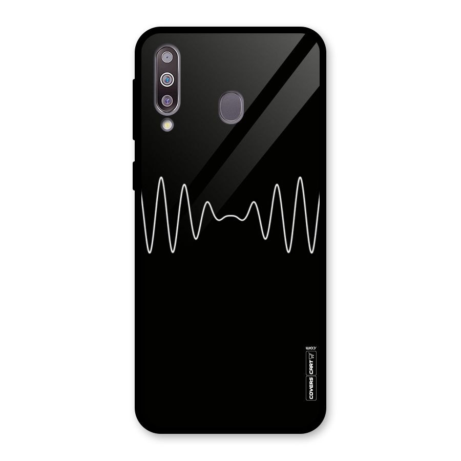 White Minimal Thread Glass Back Case for Galaxy M30