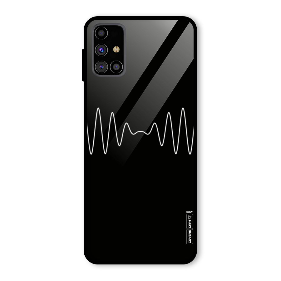 White Minimal Thread Glass Back Case for Galaxy M31s