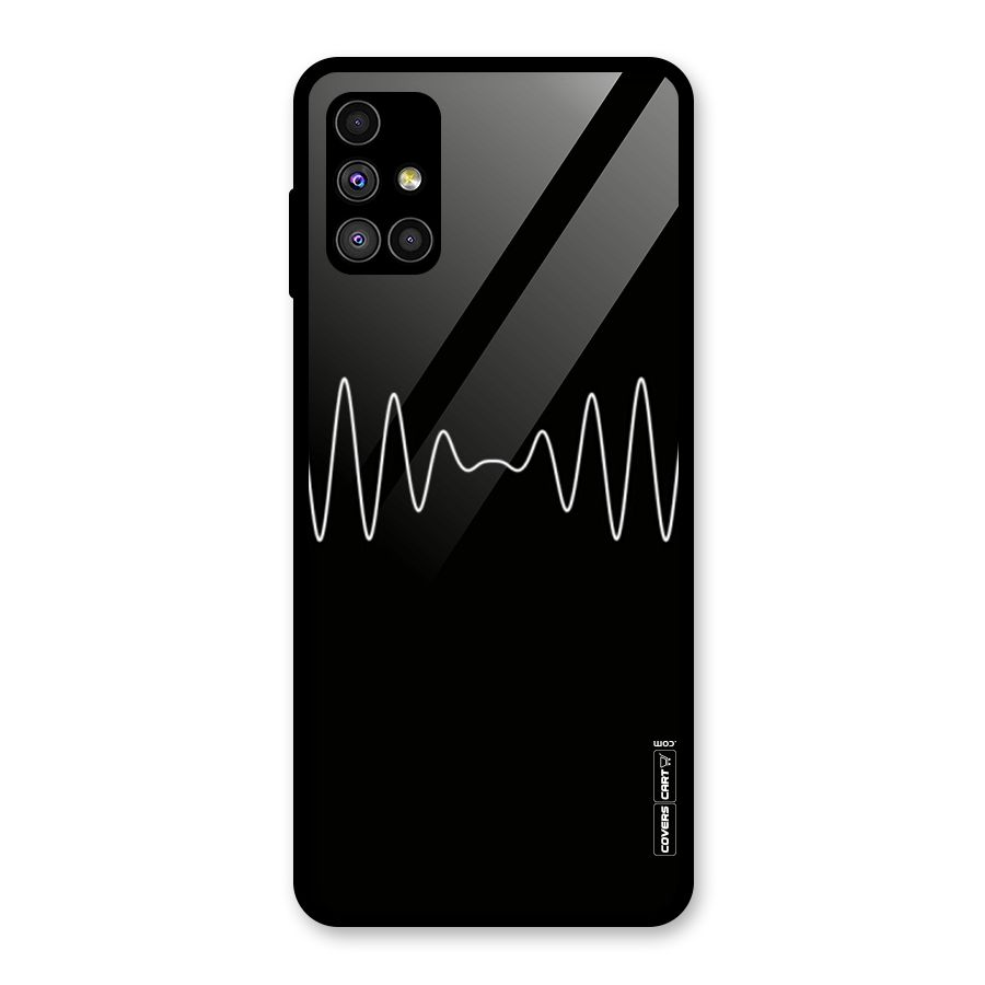 White Minimal Thread Glass Back Case for Galaxy M51