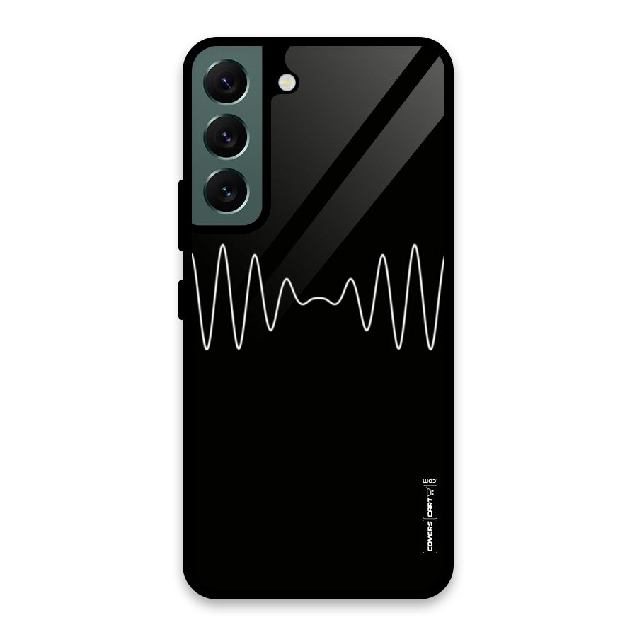 White Minimal Thread Glass Back Case for Galaxy S22 5G