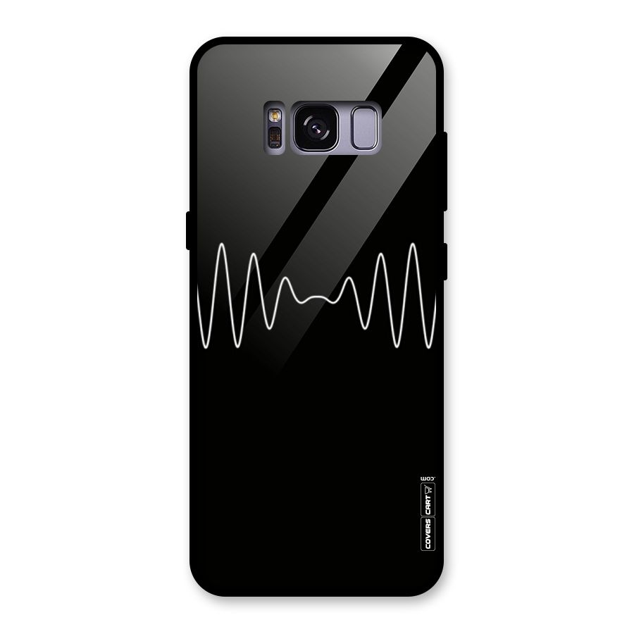 White Minimal Thread Glass Back Case for Galaxy S8