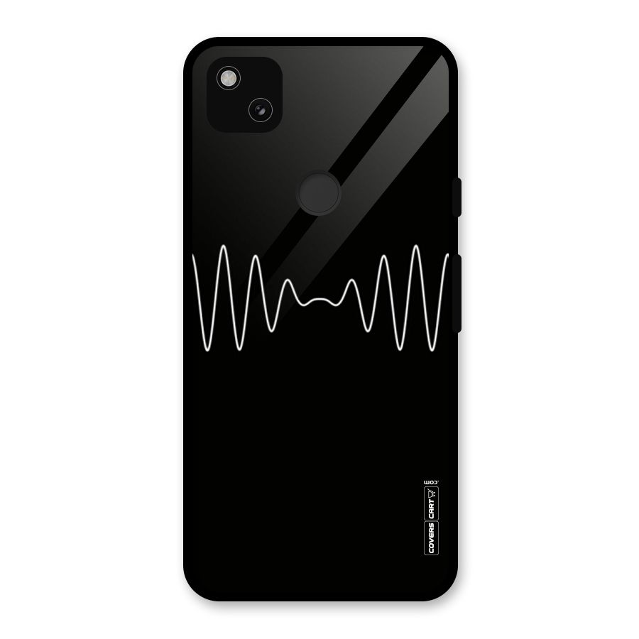 White Minimal Thread Glass Back Case for Google Pixel 4a