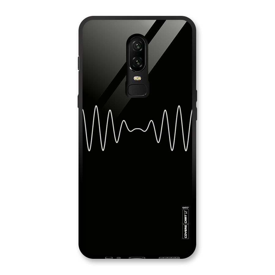 White Minimal Thread Glass Back Case for OnePlus 6