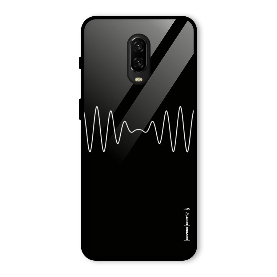 White Minimal Thread Glass Back Case for OnePlus 6T
