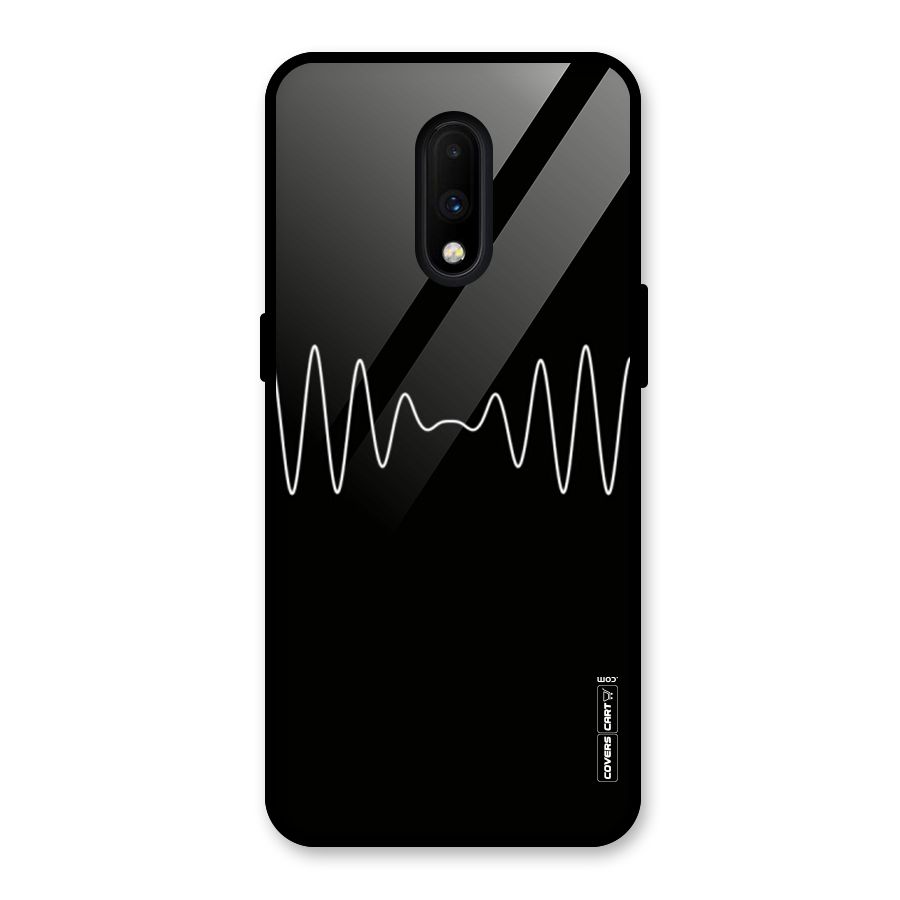White Minimal Thread Glass Back Case for OnePlus 7