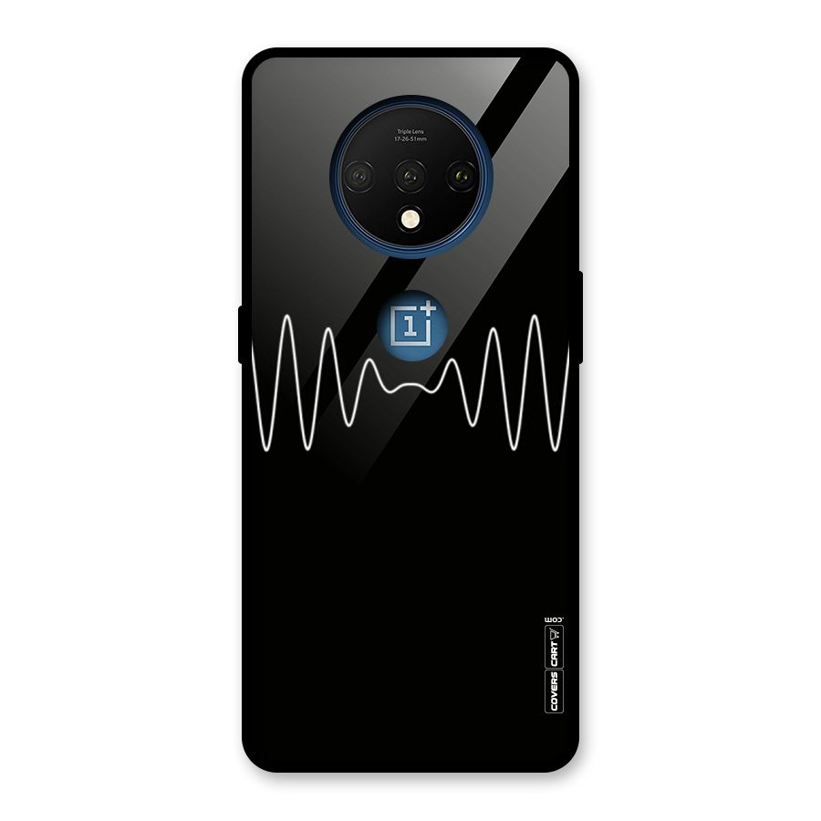 White Minimal Thread Glass Back Case for OnePlus 7T