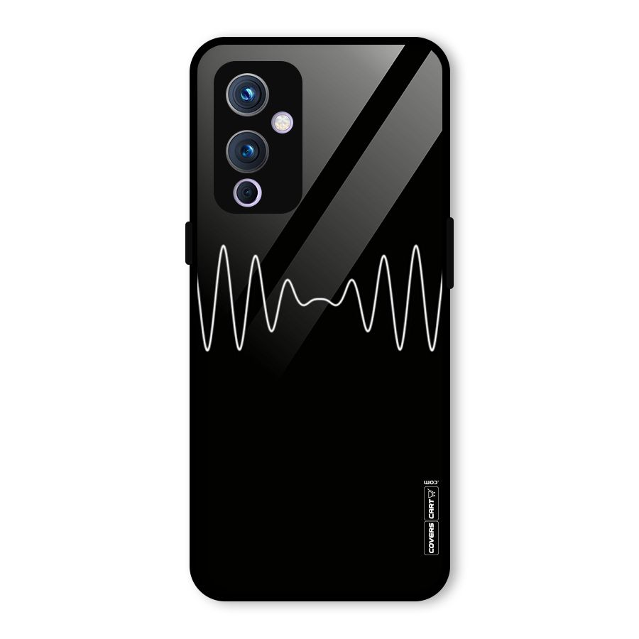 White Minimal Thread Glass Back Case for OnePlus 9