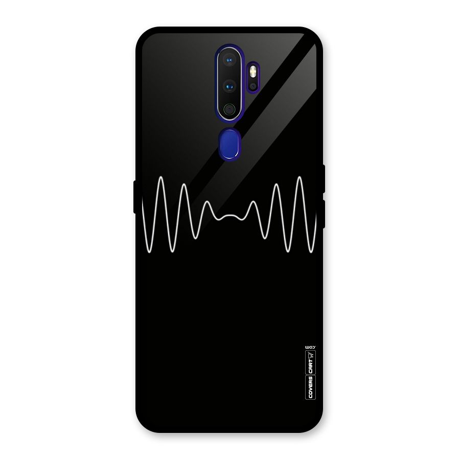White Minimal Thread Glass Back Case for Oppo A9 (2020)