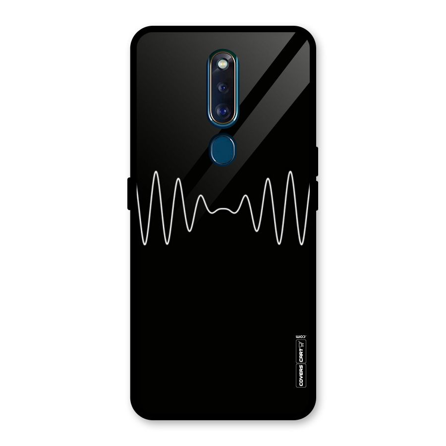White Minimal Thread Glass Back Case for Oppo F11 Pro