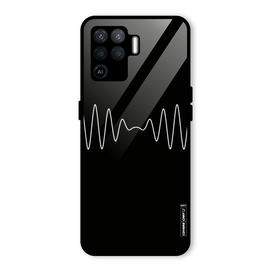 White Minimal Thread Glass Back Case for Oppo F19 Pro