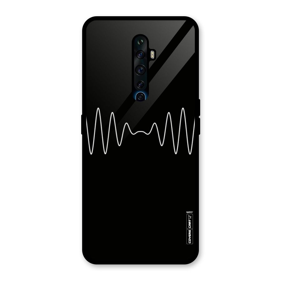 White Minimal Thread Glass Back Case for Oppo Reno2 F