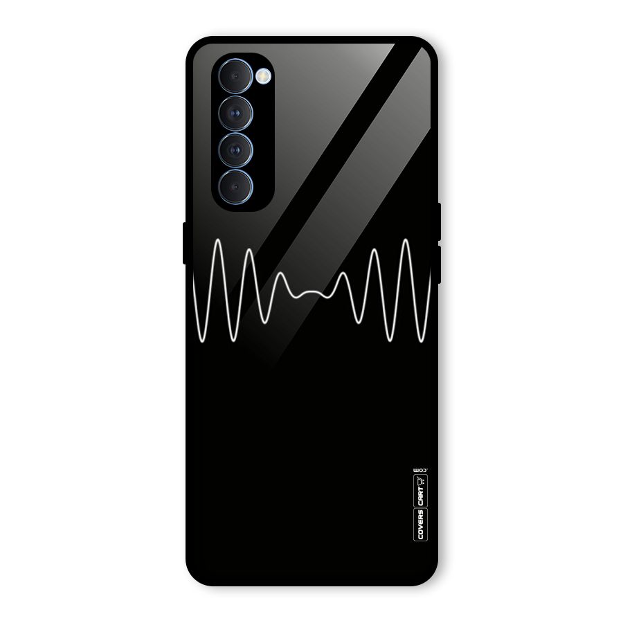 White Minimal Thread Glass Back Case for Oppo Reno4 Pro