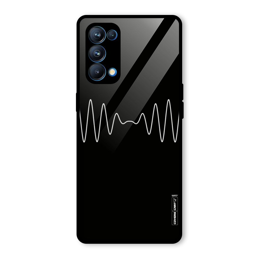 White Minimal Thread Glass Back Case for Oppo Reno5 Pro 5G