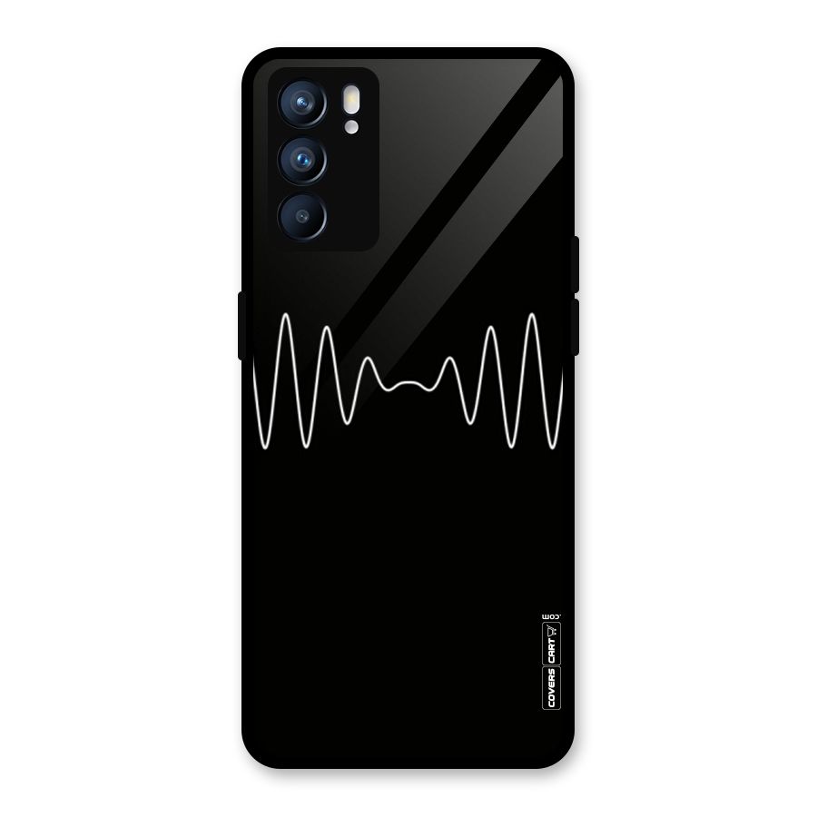 White Minimal Thread Glass Back Case for Oppo Reno6 5G