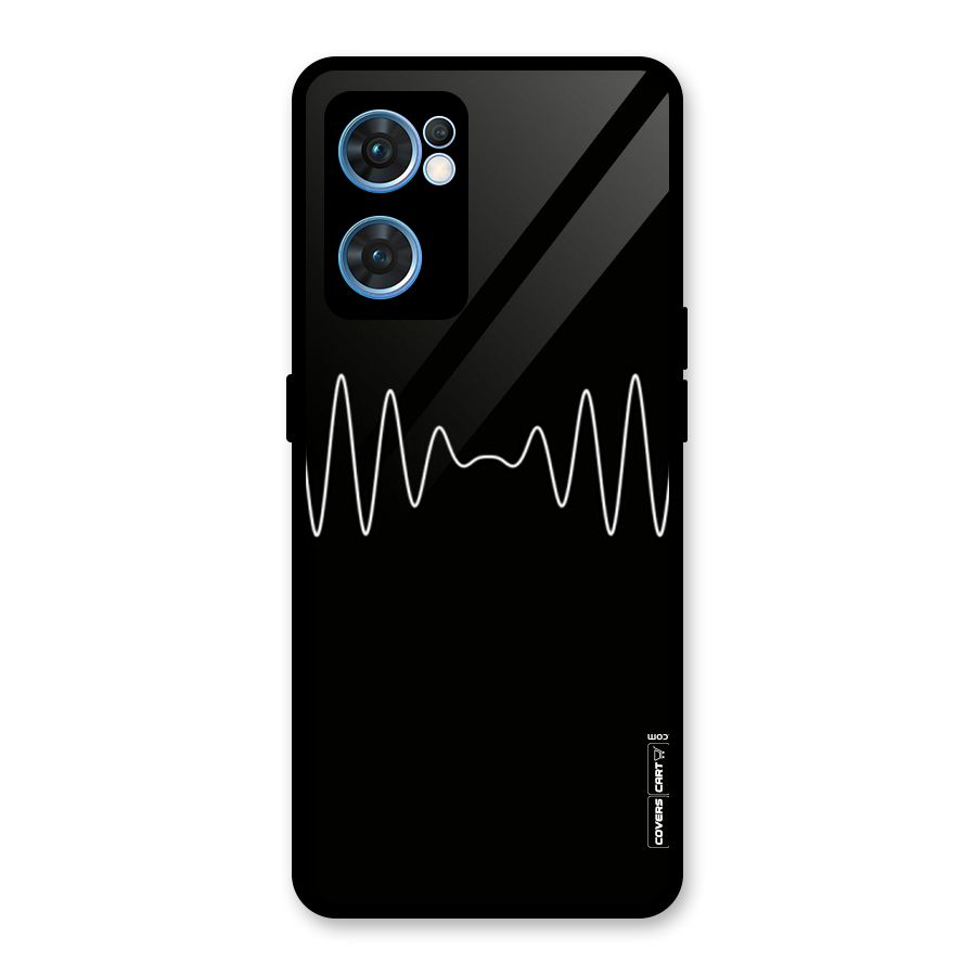 White Minimal Thread Glass Back Case for Oppo Reno7 5G