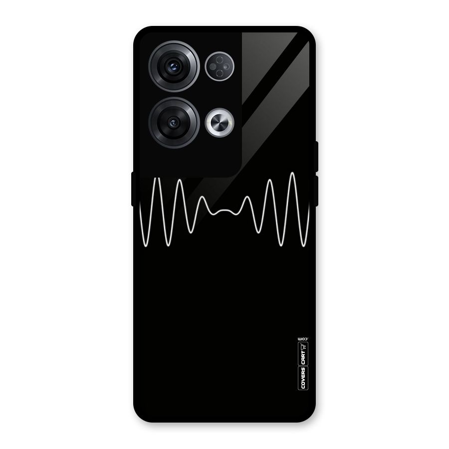 White Minimal Thread Glass Back Case for Oppo Reno8 Pro 5G