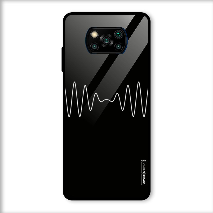 White Minimal Thread Glass Back Case for Poco X3