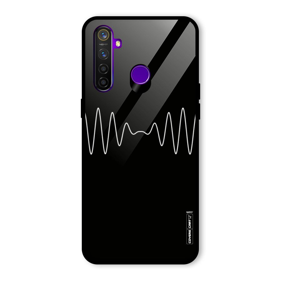White Minimal Thread Glass Back Case for Realme 5 Pro