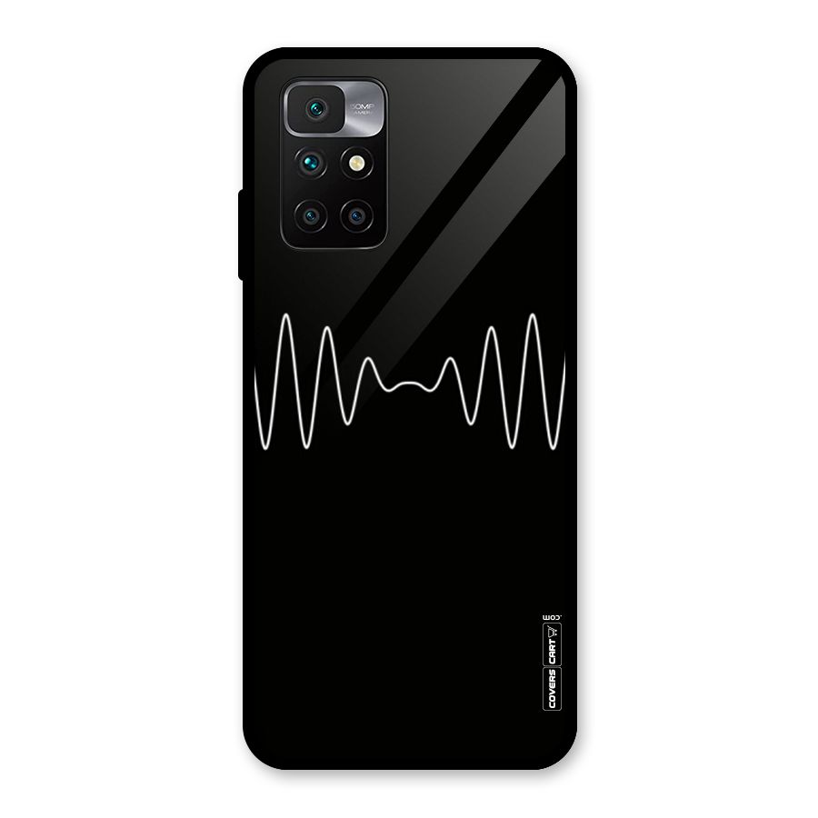 White Minimal Thread Glass Back Case for Redmi 10 Prime