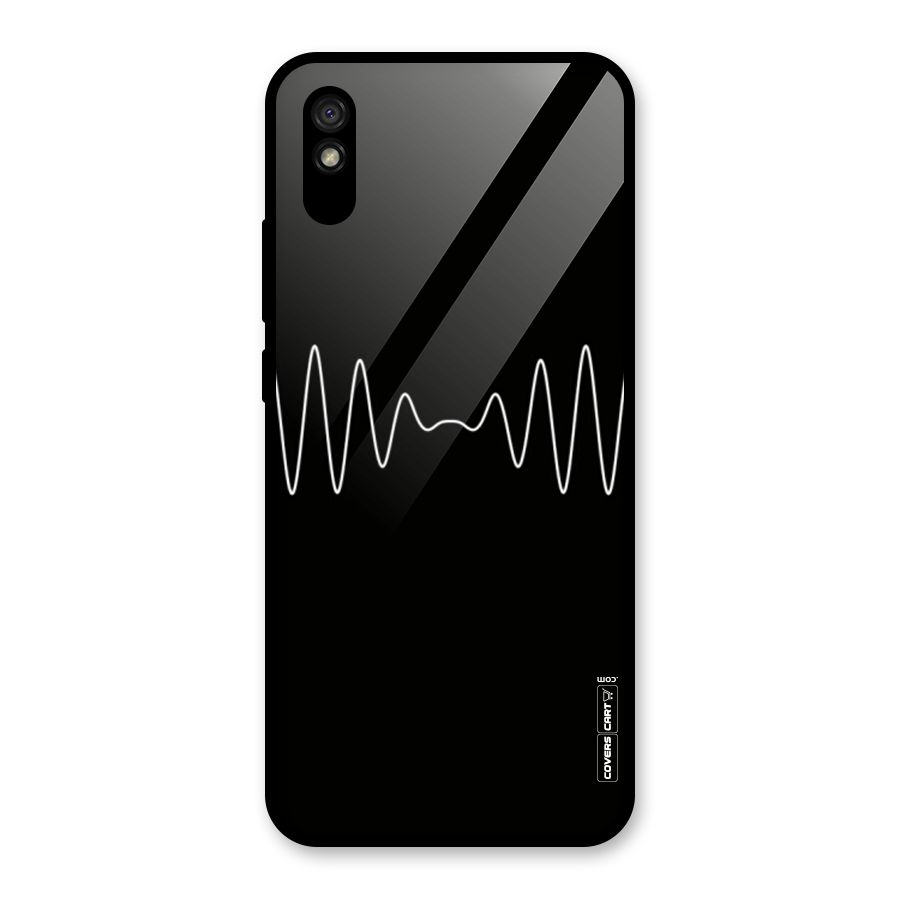 White Minimal Thread Glass Back Case for Redmi 9A