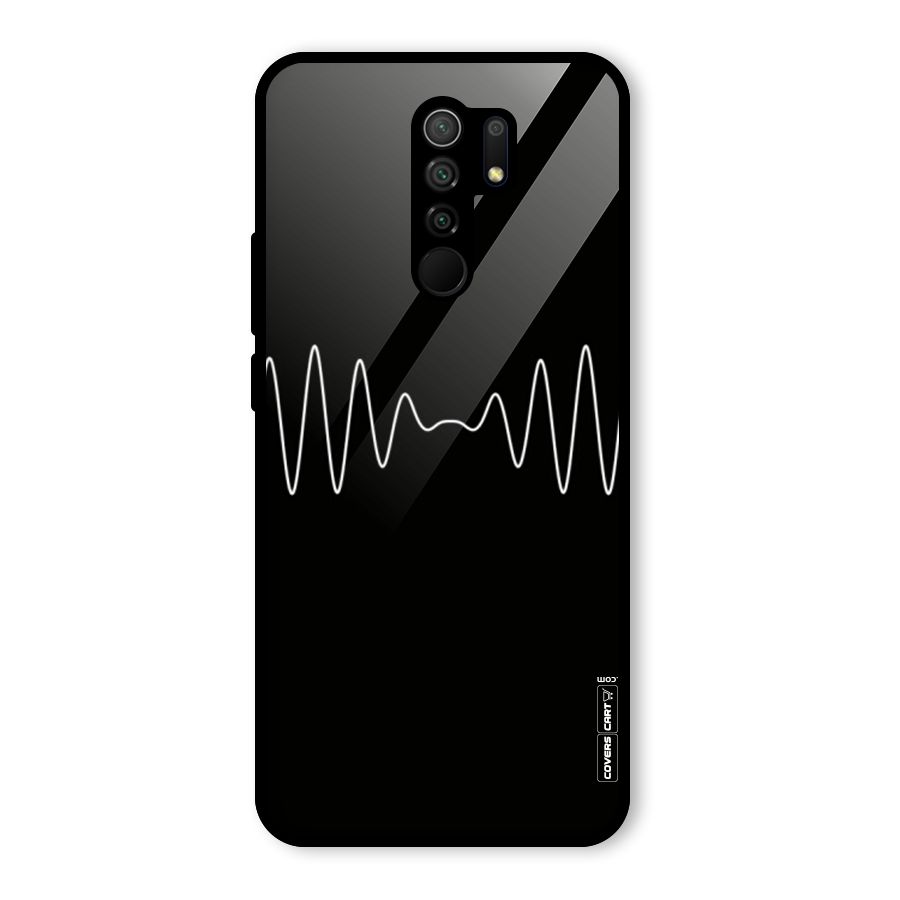 White Minimal Thread Glass Back Case for Redmi 9 Prime