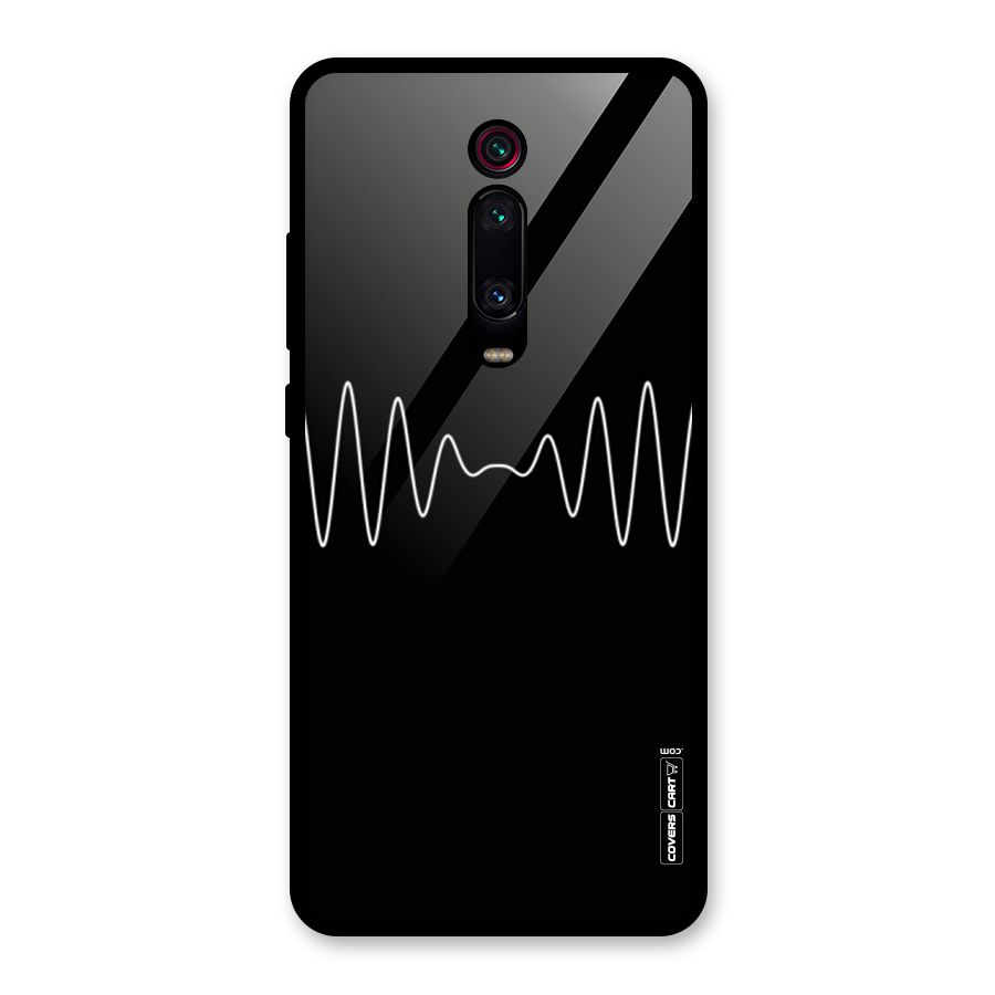 White Minimal Thread Glass Back Case for Redmi K20 Pro