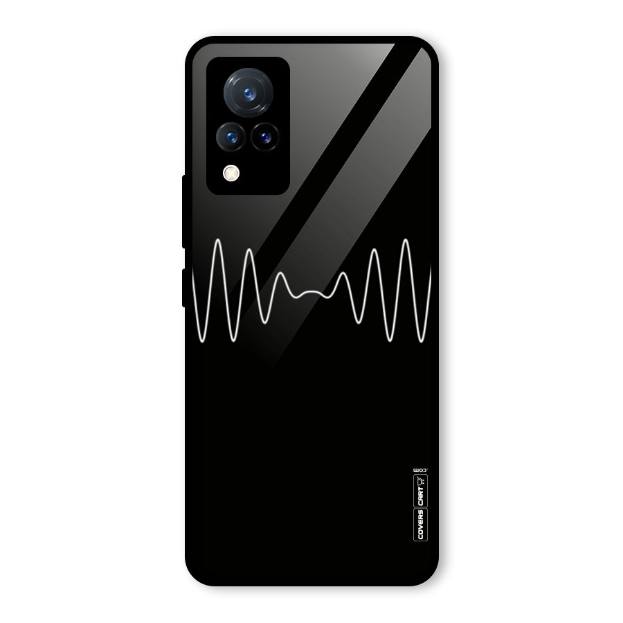 White Minimal Thread Glass Back Case for Vivo V21 5G