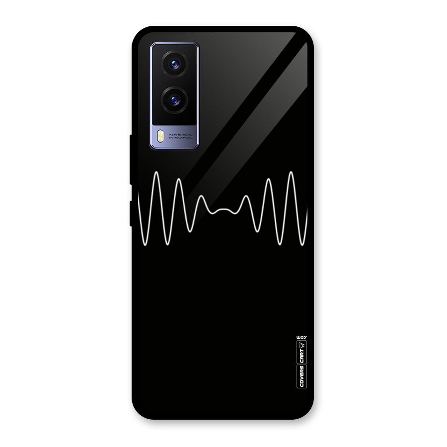White Minimal Thread Glass Back Case for Vivo V21e 5G