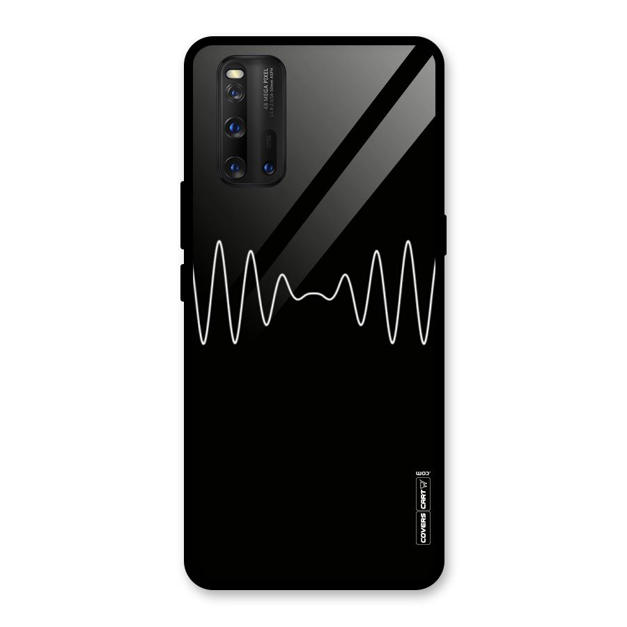White Minimal Thread Glass Back Case for Vivo iQOO 3