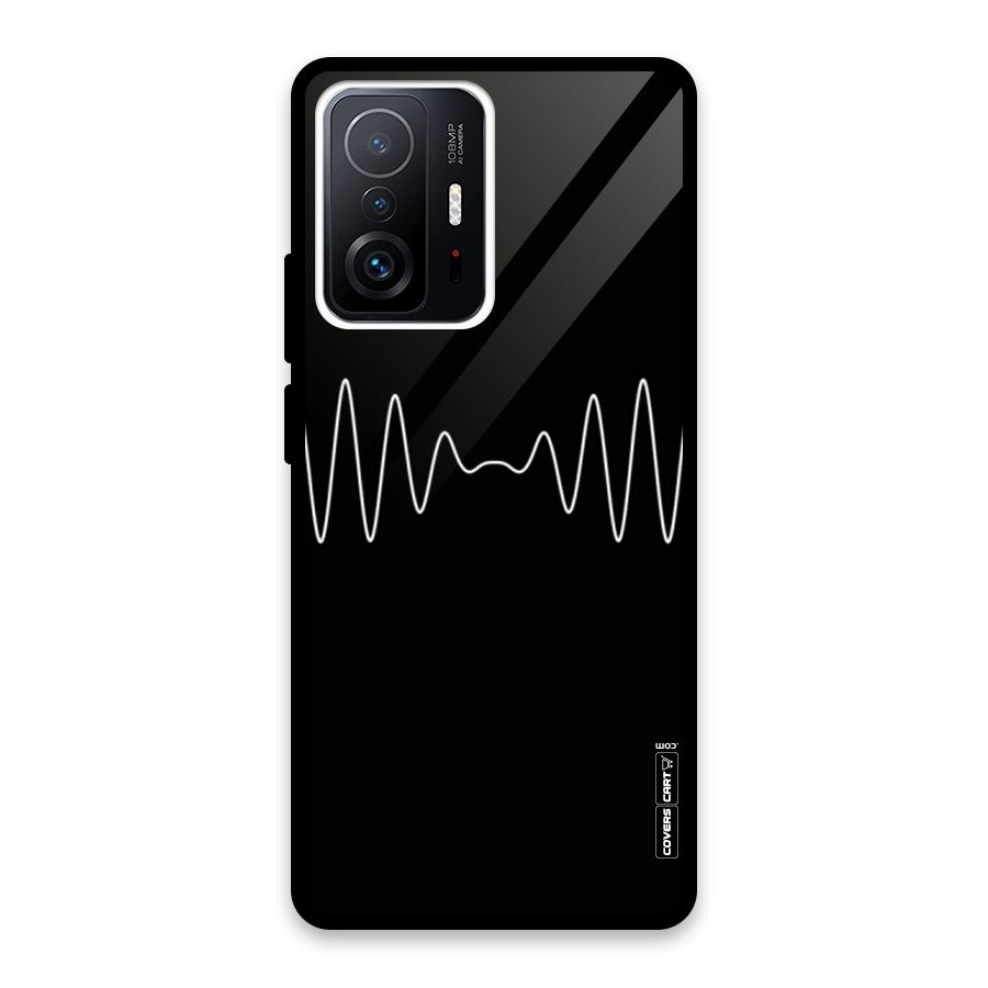 White Minimal Thread Glass Back Case for Xiaomi 11T Pro