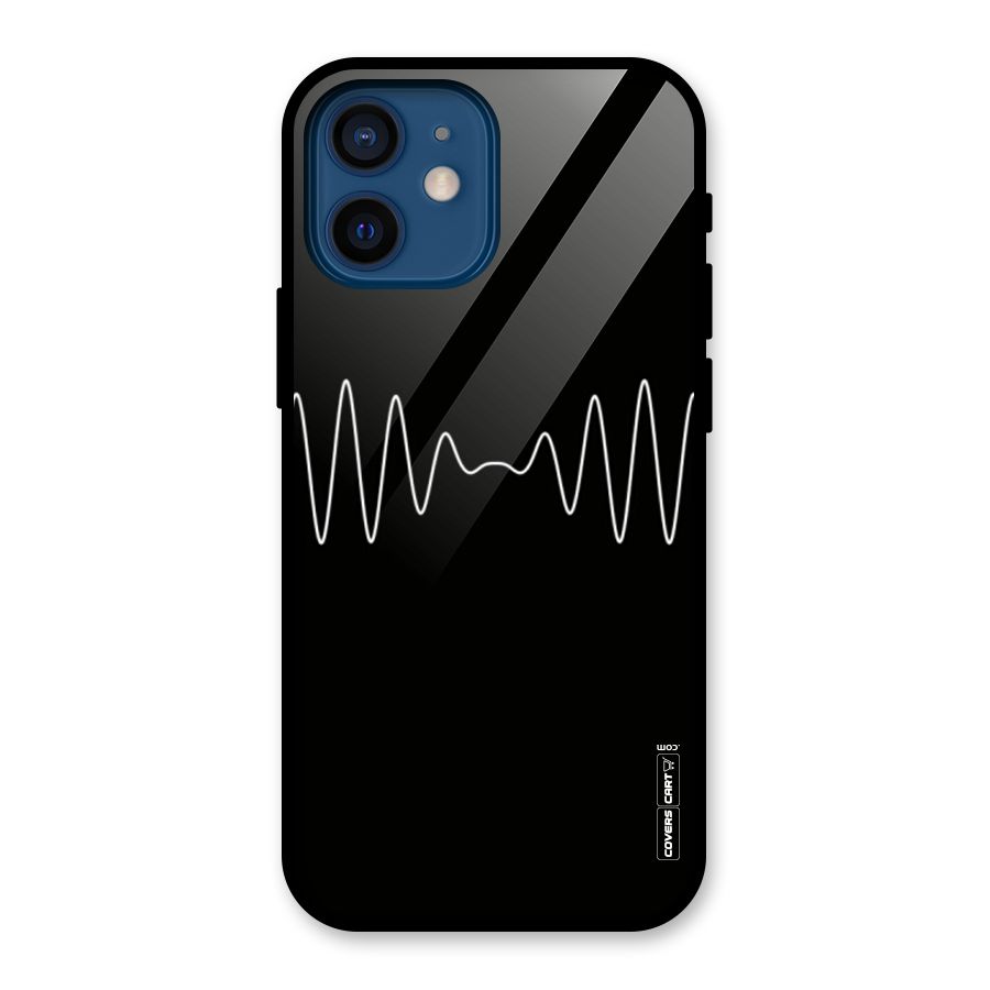 White Minimal Thread Glass Back Case for iPhone 12 Mini