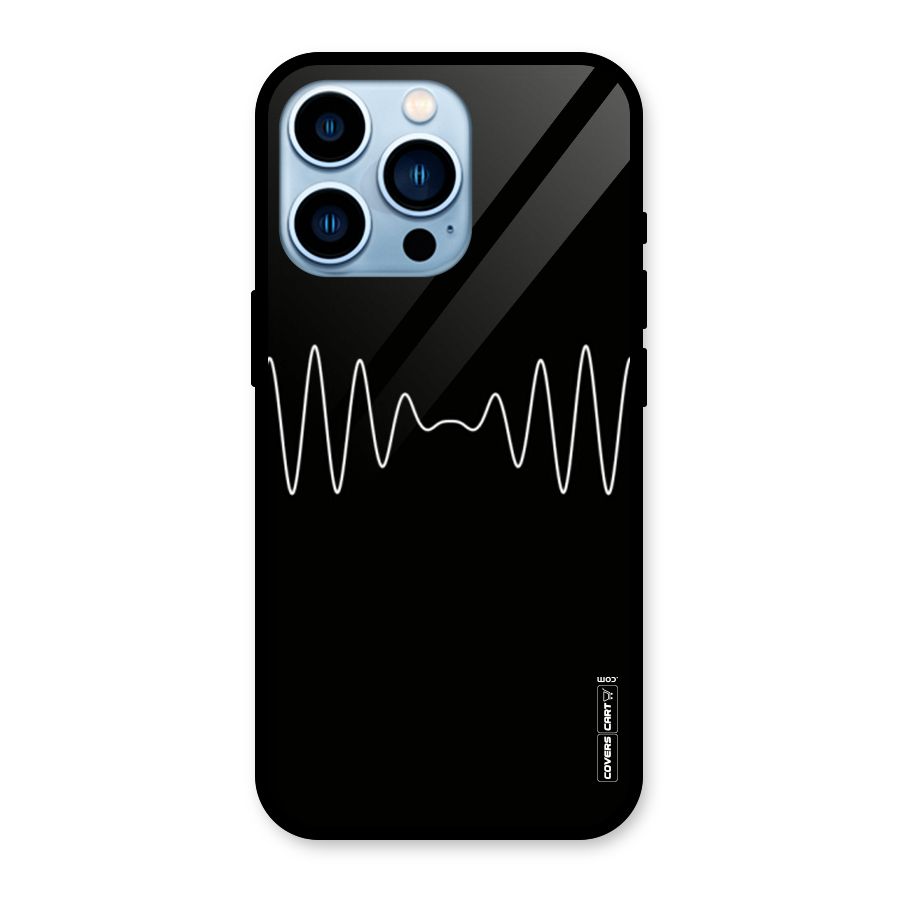 White Minimal Thread Glass Back Case for iPhone 13 Pro