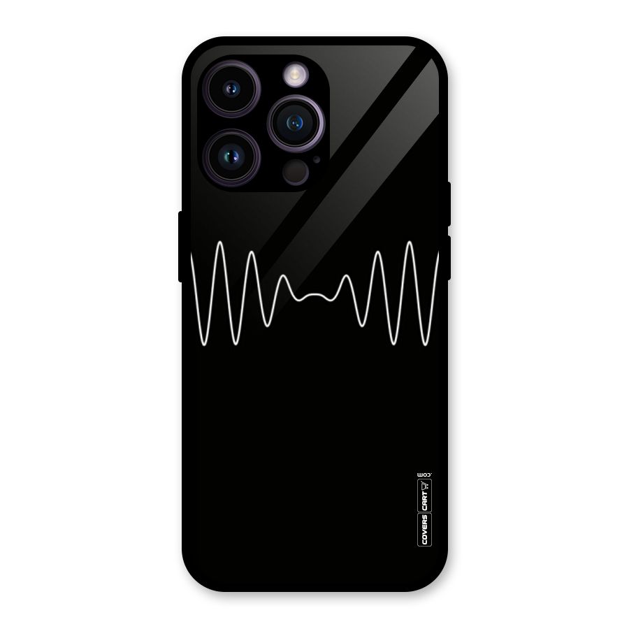 White Minimal Thread Glass Back Case for iPhone 14 Pro Max