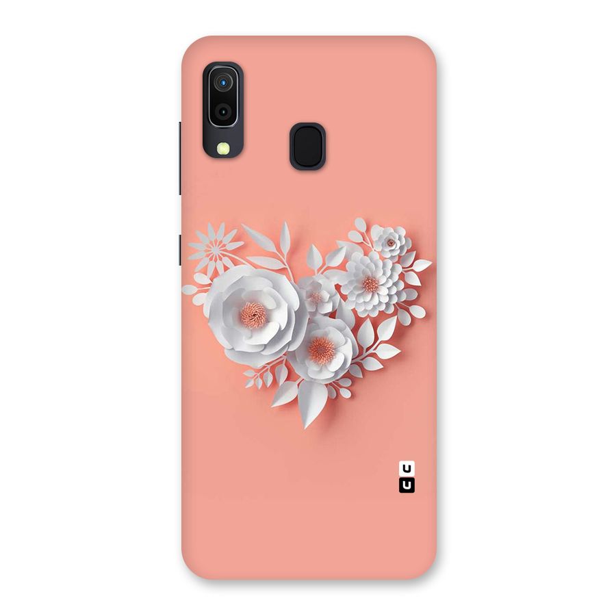 White Paper Flower Back Case for Galaxy A30