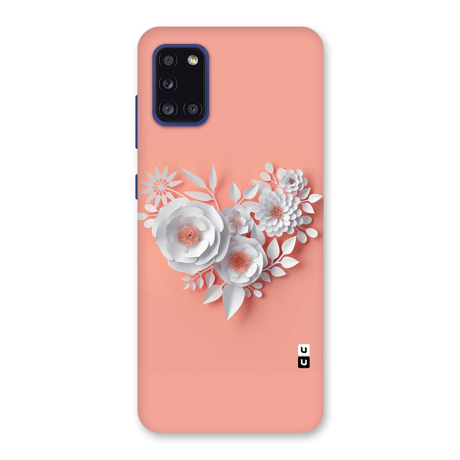 White Paper Flower Back Case for Galaxy A31